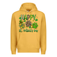 Mustard happy st. patricks day paws Premium Hoodie - Artiststas
