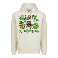 Oatmeal Heather happy st. patricks day paws Premium Hoodie - Artiststas