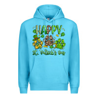 Ocean Blue happy st. patricks day paws Premium Hoodie - Artiststas