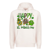 Pale Pink happy st. patricks day paws Premium Hoodie - Artiststas