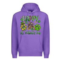 Purple happy st. patricks day paws Premium Hoodie - Artiststas