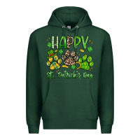 Sports Green happy st. patricks day paws Premium Hoodie - Artiststas