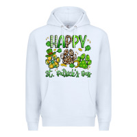 White happy st. patricks day paws Premium Hoodie - Artiststas
