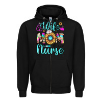 Black wife mom nurse Zipper Hoodie - JahusDesignShop