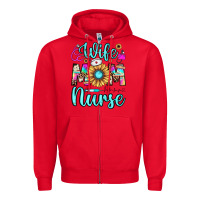 Red wife mom nurse Zipper Hoodie - JahusDesignShop
