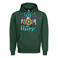 Sports Green wife mom nurse Zipper Hoodie - JahusDesignShop