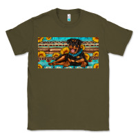 Army Green rottweiler with sunflowers license plate Classic Tee - Artiststas