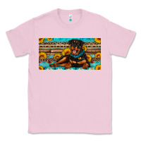 Bubblegum Pink rottweiler with sunflowers license plate Classic Tee - Artiststas