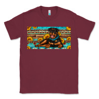 Burgundy rottweiler with sunflowers license plate Classic Tee - Artiststas