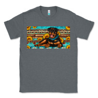 Charcoal Heather rottweiler with sunflowers license plate Classic Tee - Artiststas