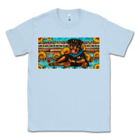 Dusty Blue rottweiler with sunflowers license plate Classic Tee - Artiststas