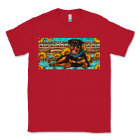 Red rottweiler with sunflowers license plate Classic Tee - Artiststas