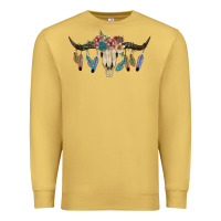 Antique Gold Texas Longhorn Bull Skull Premium Sweatshirt - JahusDesignShop