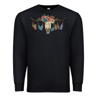 Black Texas Longhorn Bull Skull Premium Sweatshirt - JahusDesignShop