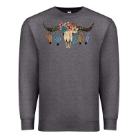 Charcoal Heather Texas Longhorn Bull Skull Premium Sweatshirt - JahusDesignShop