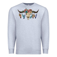 Heather Grey Texas Longhorn Bull Skull Premium Sweatshirt - JahusDesignShop