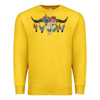 Lemon Texas Longhorn Bull Skull Premium Sweatshirt - JahusDesignShop