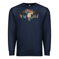 Navy Texas Longhorn Bull Skull Premium Sweatshirt - JahusDesignShop