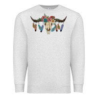 Oatmeal Heather Texas Longhorn Bull Skull Premium Sweatshirt - JahusDesignShop