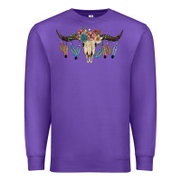 Purple Texas Longhorn Bull Skull Premium Sweatshirt - JahusDesignShop
