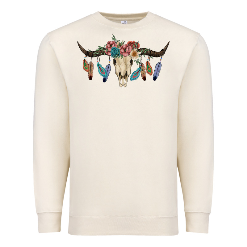 Texas Longhorn Bull Skull Premium Sweatshirt by JahusDesignShop | Teevron