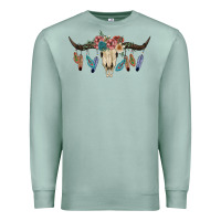 Seafoam Texas Longhorn Bull Skull Premium Sweatshirt - JahusDesignShop
