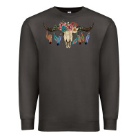 Smoke Texas Longhorn Bull Skull Premium Sweatshirt - JahusDesignShop