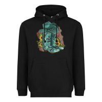 Black Turquoise Cowboy Boots Heavyweight Hoodie - JahusDesignShop