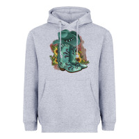 Heather Grey Turquoise Cowboy Boots Heavyweight Hoodie - JahusDesignShop