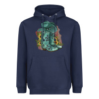 Navy Turquoise Cowboy Boots Heavyweight Hoodie - JahusDesignShop