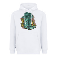 White Turquoise Cowboy Boots Heavyweight Hoodie - JahusDesignShop