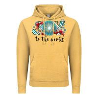 Vintage Mustard Joy to the World Vintage Hoodie - CowhideDigitalArt