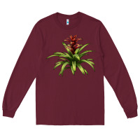 Burgundy Bromeliads Long Sleeve Tee - LillyAllenDesigns