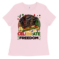 Bubblegum Pink Juneteenth celebrate freedom Ladies Tee - FaDigitalArtStudio