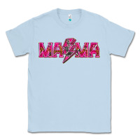 Dusty Blue Mama neon lightning bolt mother's day Classic Tee - HowdyJamesFarm