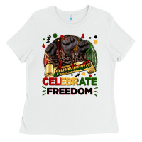 White Juneteenth celebrate freedom Ladies Tee - FaDigitalArtStudio