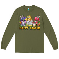 Army Green happy easter gnomies Long Sleeve Tee - chombo