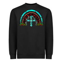 Black cross christmas rainbow Heavyweight Sweatshirt - JahusDesignShop
