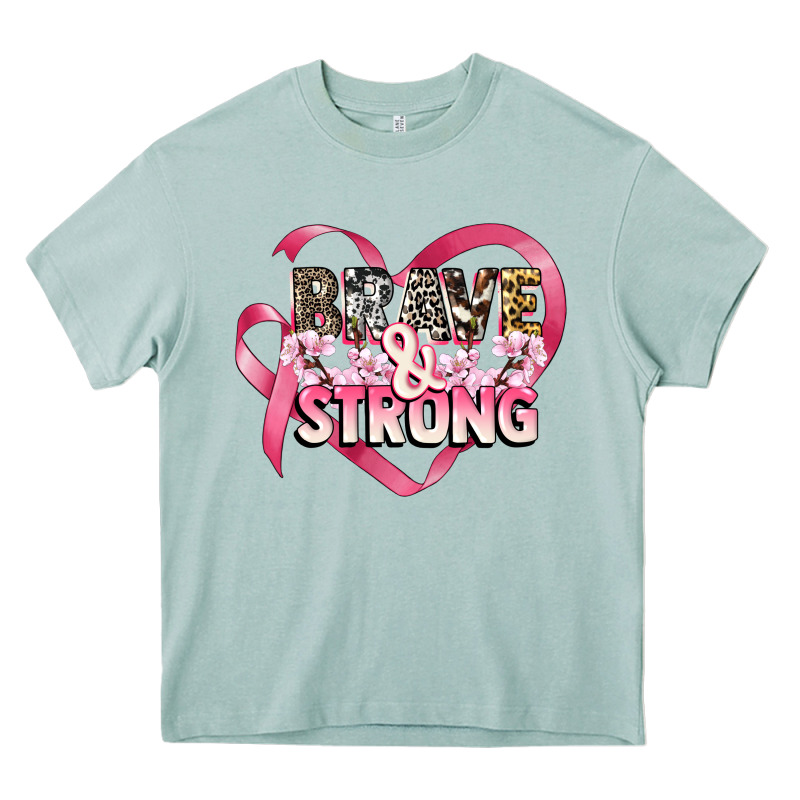 Brave And Strong Cancer Awareness Heavy Core Tee by CowGirlArtShop | Teevron