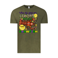 Vintage Olive When Life Gives You Lemons Boil Some Crawfish Mardi Gras Vintage Tee - FaDigitalArtStudio
