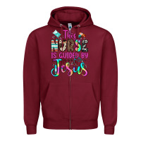 Burgundy this nurse is guided by jesus Zipper Hoodie - JahusDesignShop