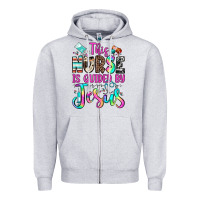 Heather Grey this nurse is guided by jesus Zipper Hoodie - JahusDesignShop