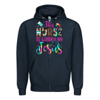 Navy this nurse is guided by jesus Zipper Hoodie - JahusDesignShop
