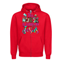 Red this nurse is guided by jesus Zipper Hoodie - JahusDesignShop