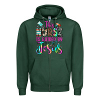 Sports Green this nurse is guided by jesus Zipper Hoodie - JahusDesignShop