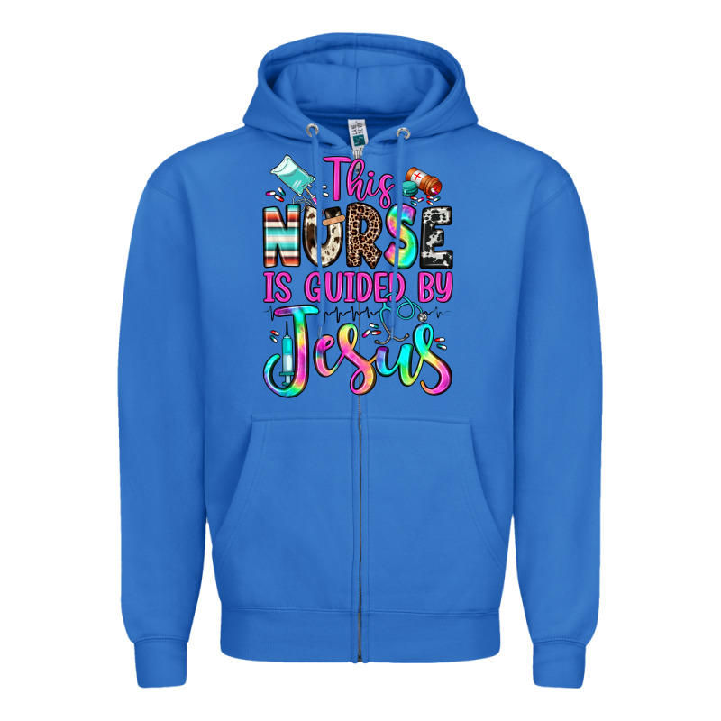 This Nurse Is Guided By Jesus Zipper Hoodie by JahusDesignShop | Teevron