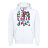 White this nurse is guided by jesus Zipper Hoodie - JahusDesignShop