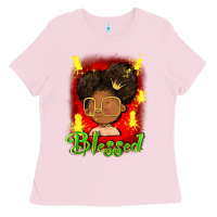 Bubblegum Pink blessed juneteenth Ladies Tee - FaDigitalArtStudio