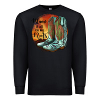 Black Blame It All On My Roots Premium Sweatshirt - JahusDesignShop
