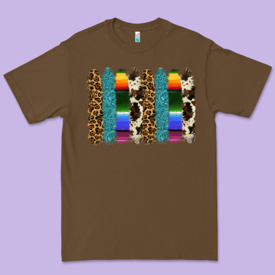 Serape Leopard Tooled Leather Cowhide Background Premium Tee Designed By Ranaportraitstore